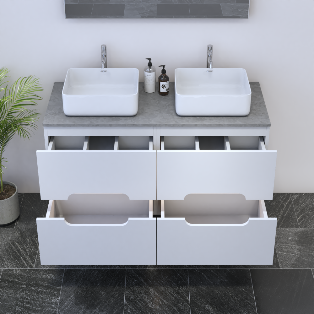 Estelle 4S 120 Double Sink Floating Bathroom Vanity