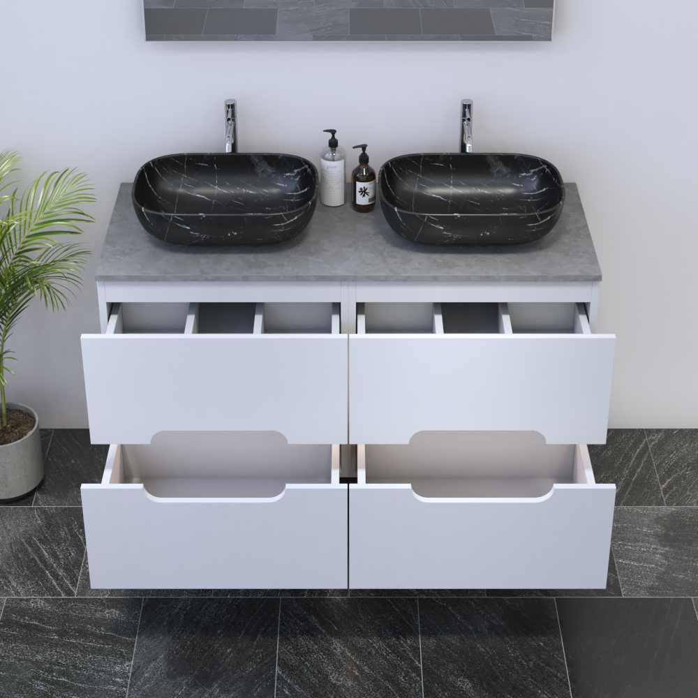 Estelle 4S 120 Double Sink Floating Bathroom Vanity