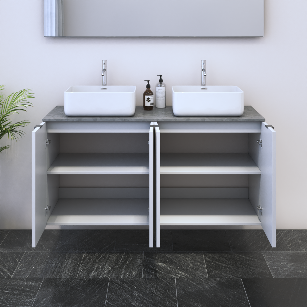 Nicole 4D 120 Double Sink Floating Bathroom Vanity