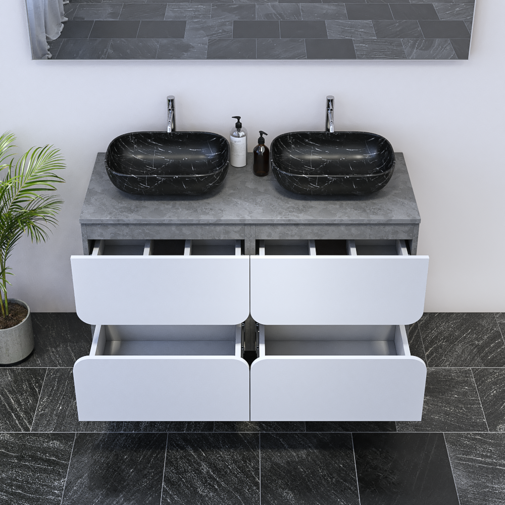 Azurro 4S 120 Double Sink Floating Bathroom Vanity