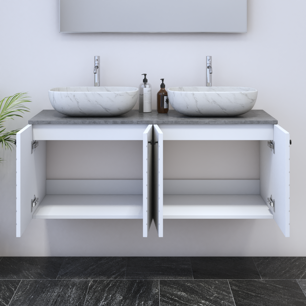 Avela 4D 120 Double Sink Floating Bathroom Vanity