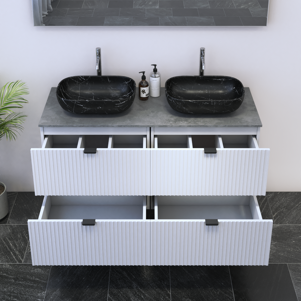 Nicole 4S 120 Double Sink Floating Bathroom Vanity