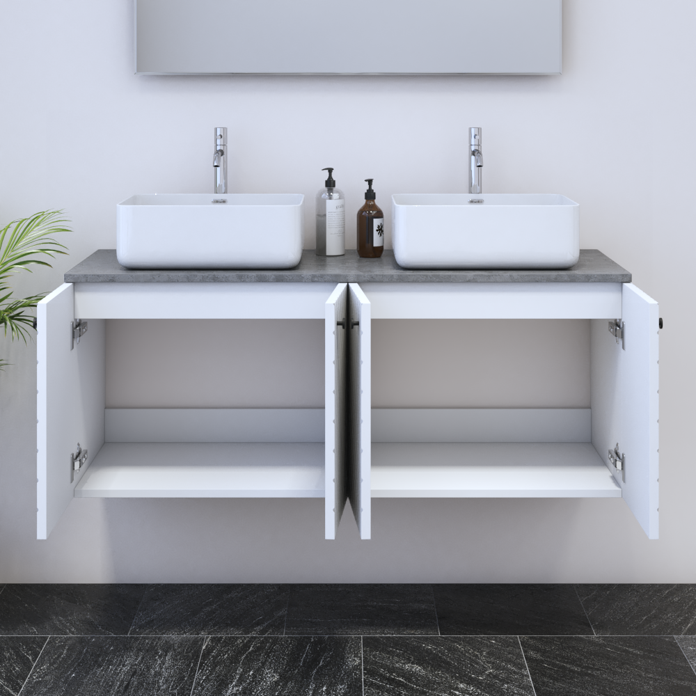 Avela 4D 120 Double Sink Floating Bathroom Vanity