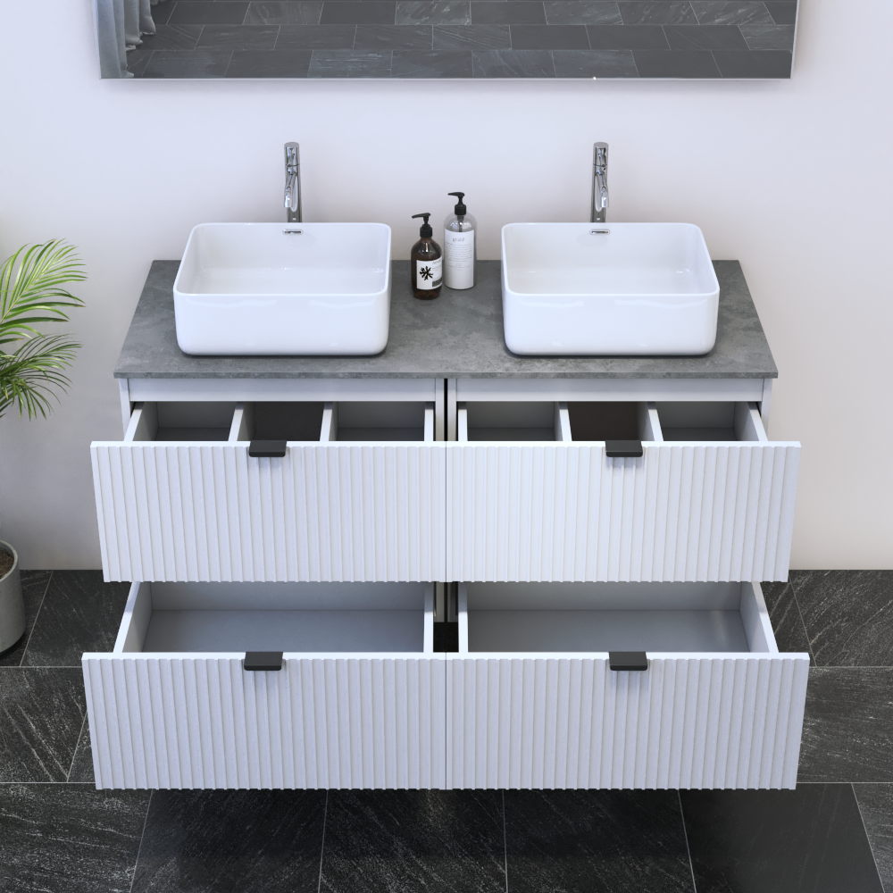 Nicole 4S 120 Double Sink Floating Bathroom Vanity