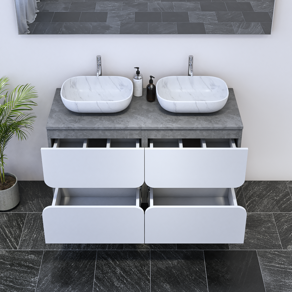 Azurro 4S 120 Double Sink Floating Bathroom Vanity