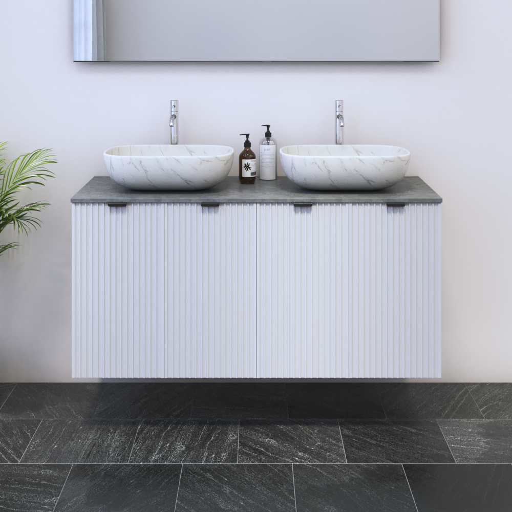 Nicole 4D 120 Double Sink Floating Bathroom Vanity