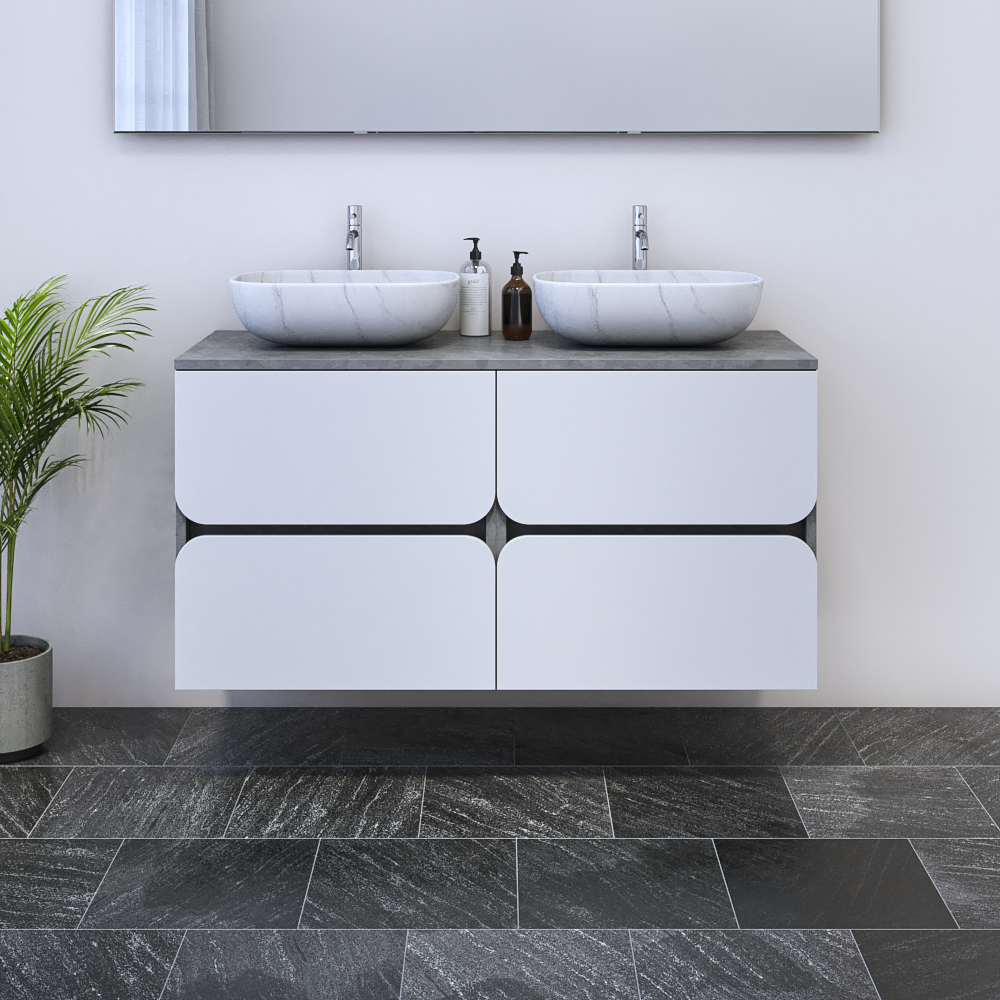 Azurro 4S 120 Double Sink Floating Bathroom Vanity