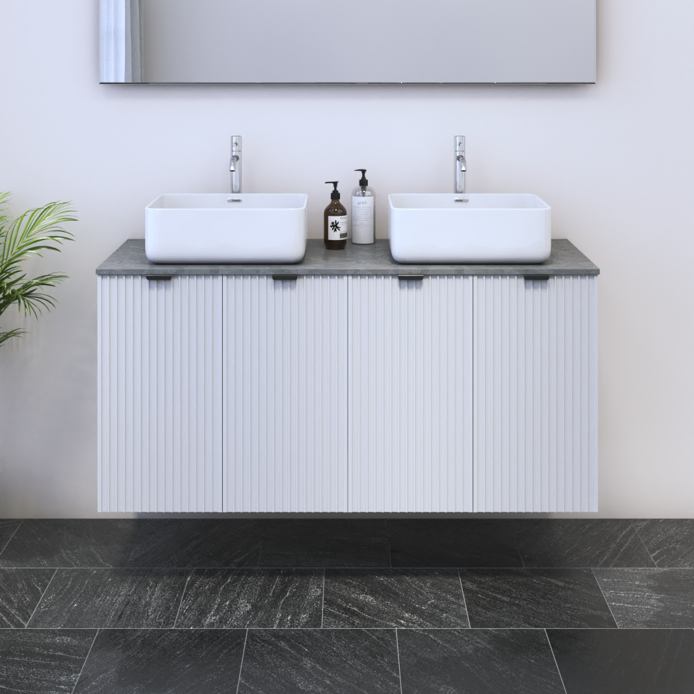 Nicole 4D 120 Double Sink Floating Bathroom Vanity