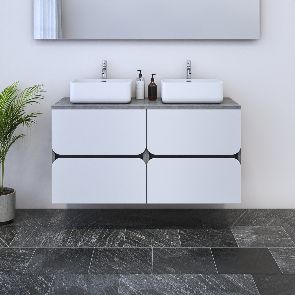 Azurro 4S 120 Double Sink Floating Bathroom Vanity