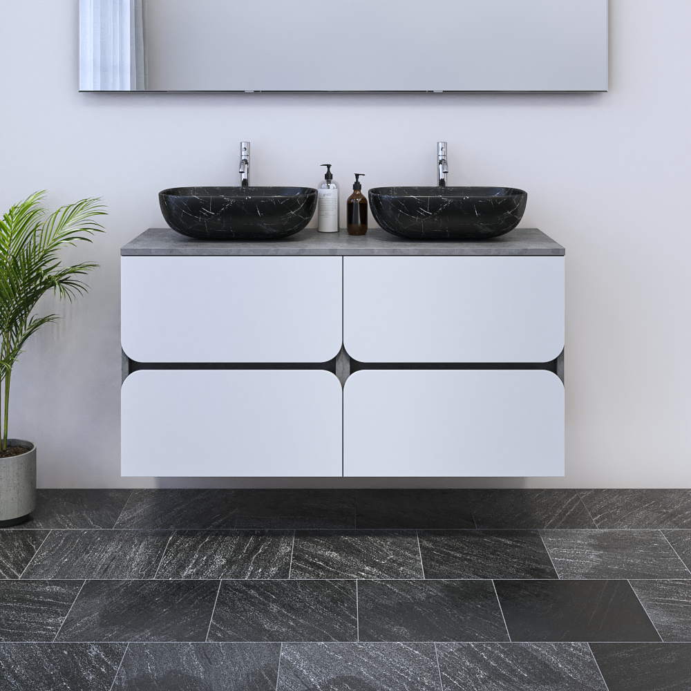 Azurro 4S 120 Double Sink Floating Bathroom Vanity