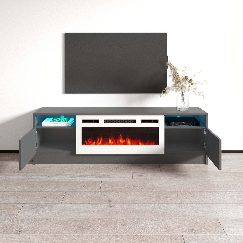 Duke 01 WH-EF Fireplace TV Stand