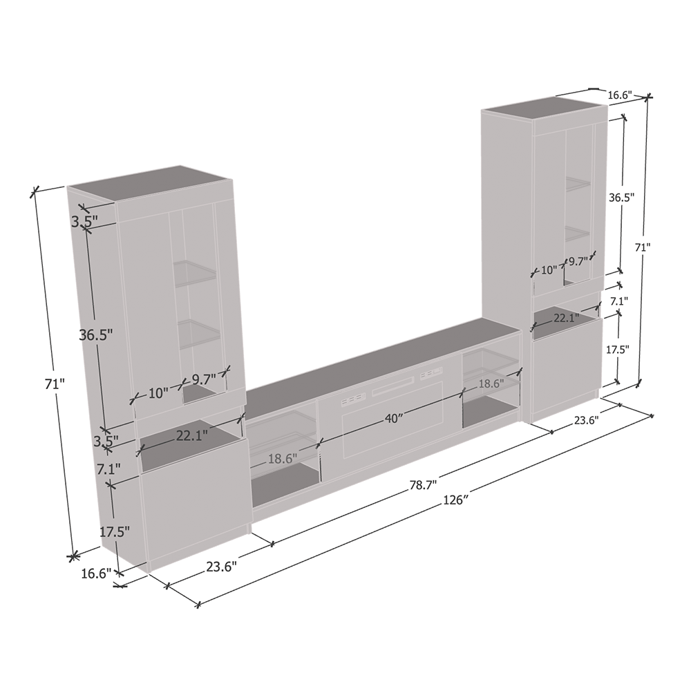 Boston WH01 Fireplace Entertainment Center