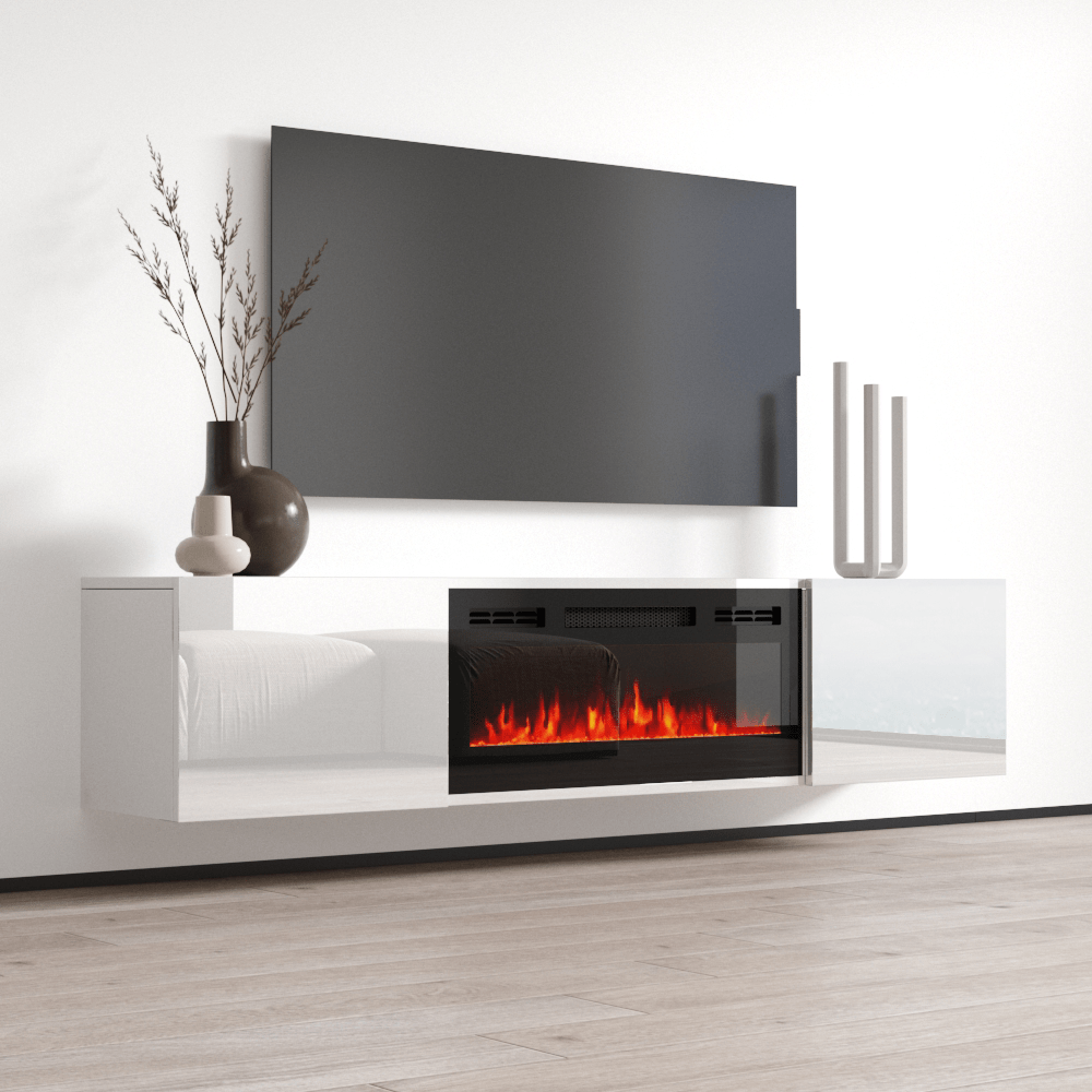 Cali BL-EF Floating Fireplace TV Stand