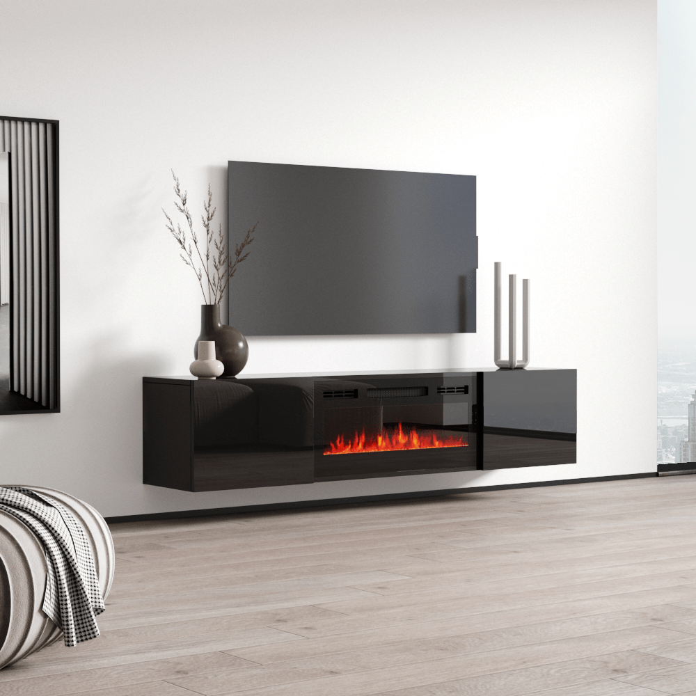 Cali BL-EF Floating Fireplace TV Stand