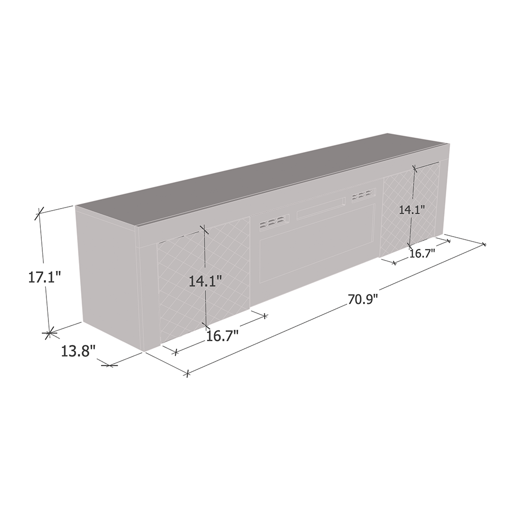 Dia WH-EF Floating Fireplace TV Stand