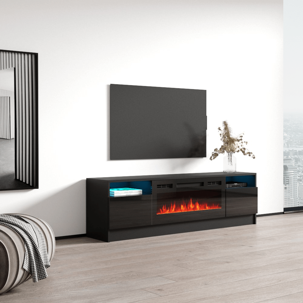 Duke 01 BL-EF Fireplace TV Stand