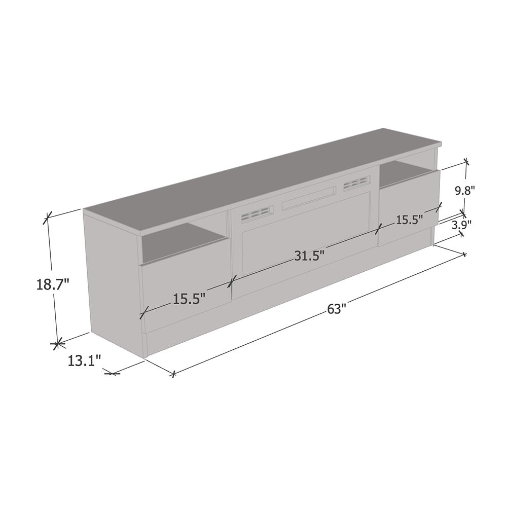 Duke 01 BL-EF Fireplace TV Stand