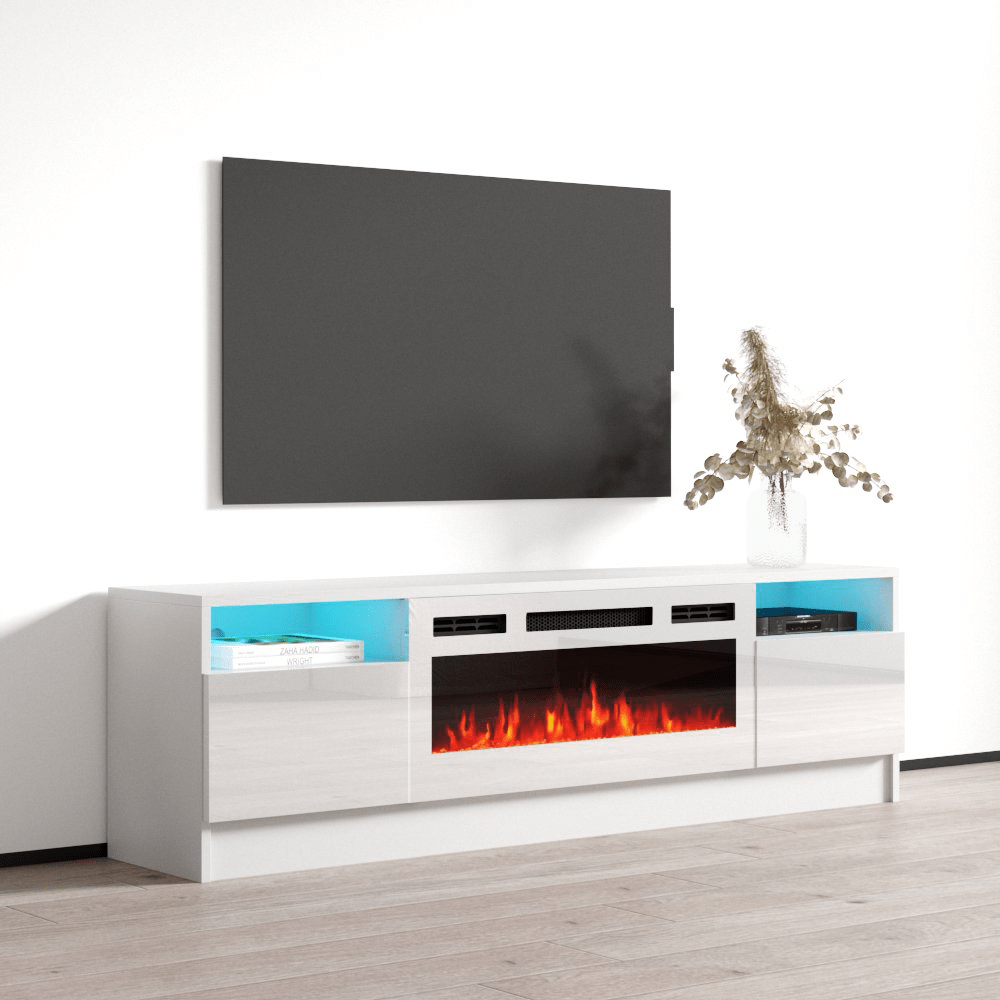 Duke 01 WH-EF Fireplace TV Stand