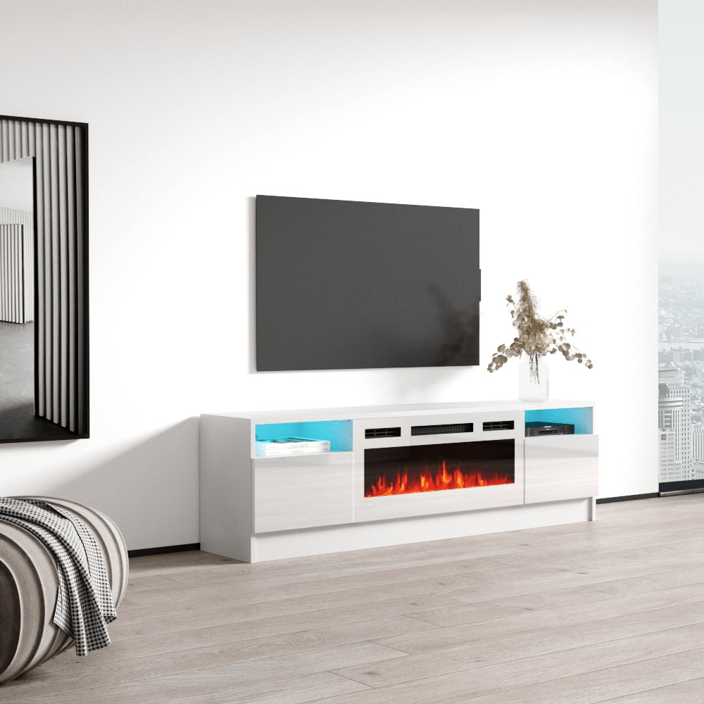 Duke 01 WH-EF Fireplace TV Stand