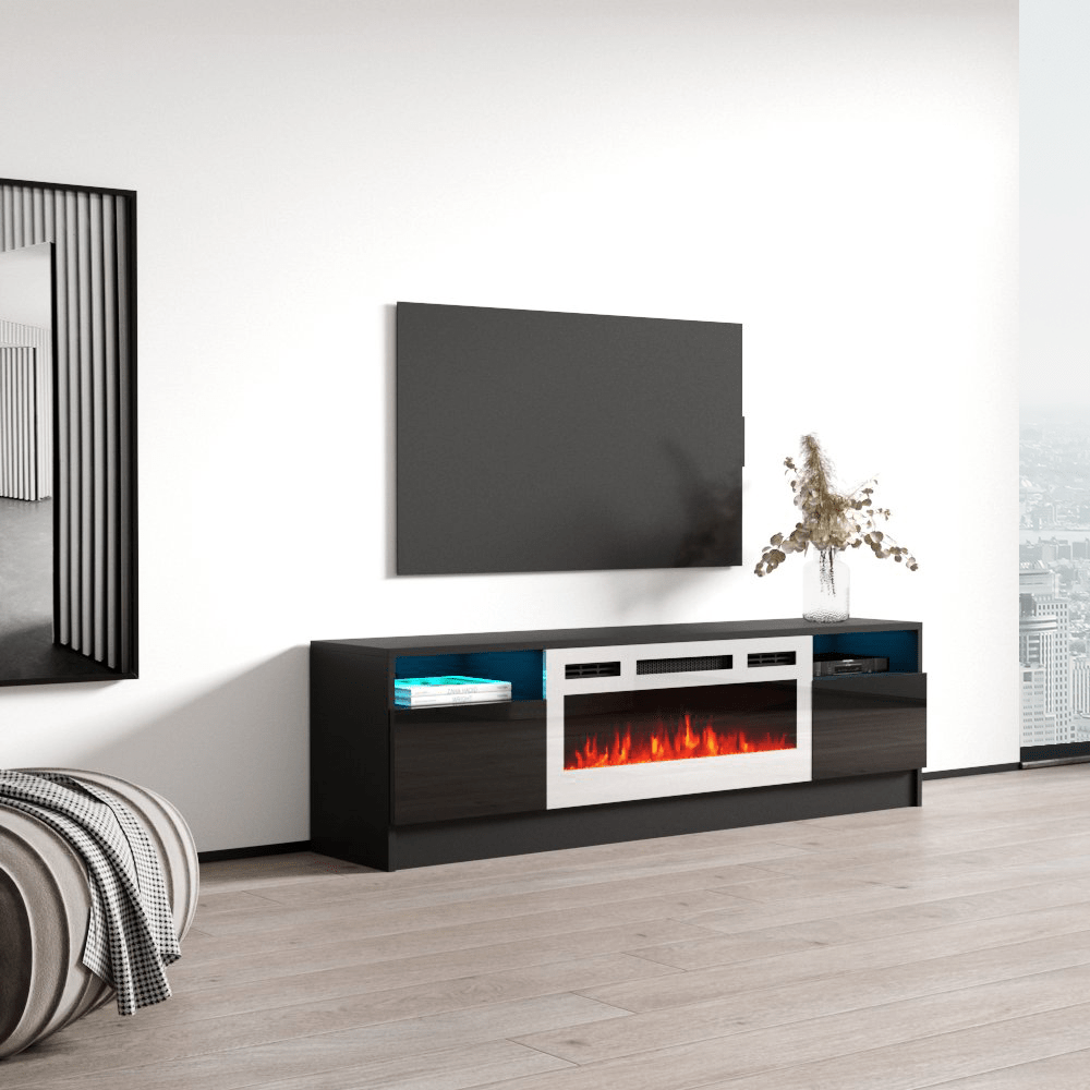 Duke 01 WH-EF Fireplace TV Stand