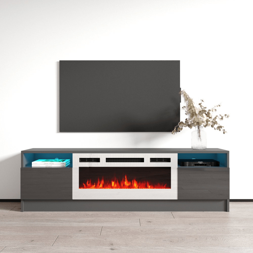 Duke 01 WH-EF Fireplace TV Stand