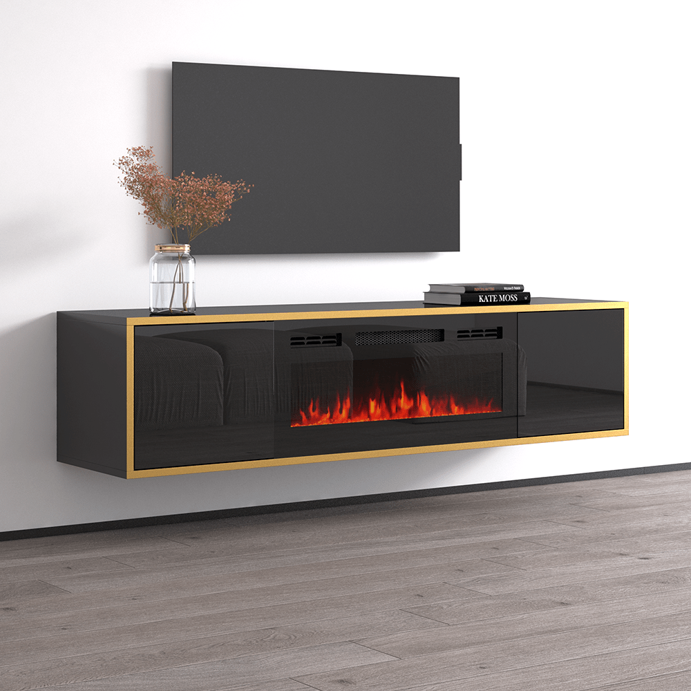 Goldie BL-EF Floating Fireplace TV Stand