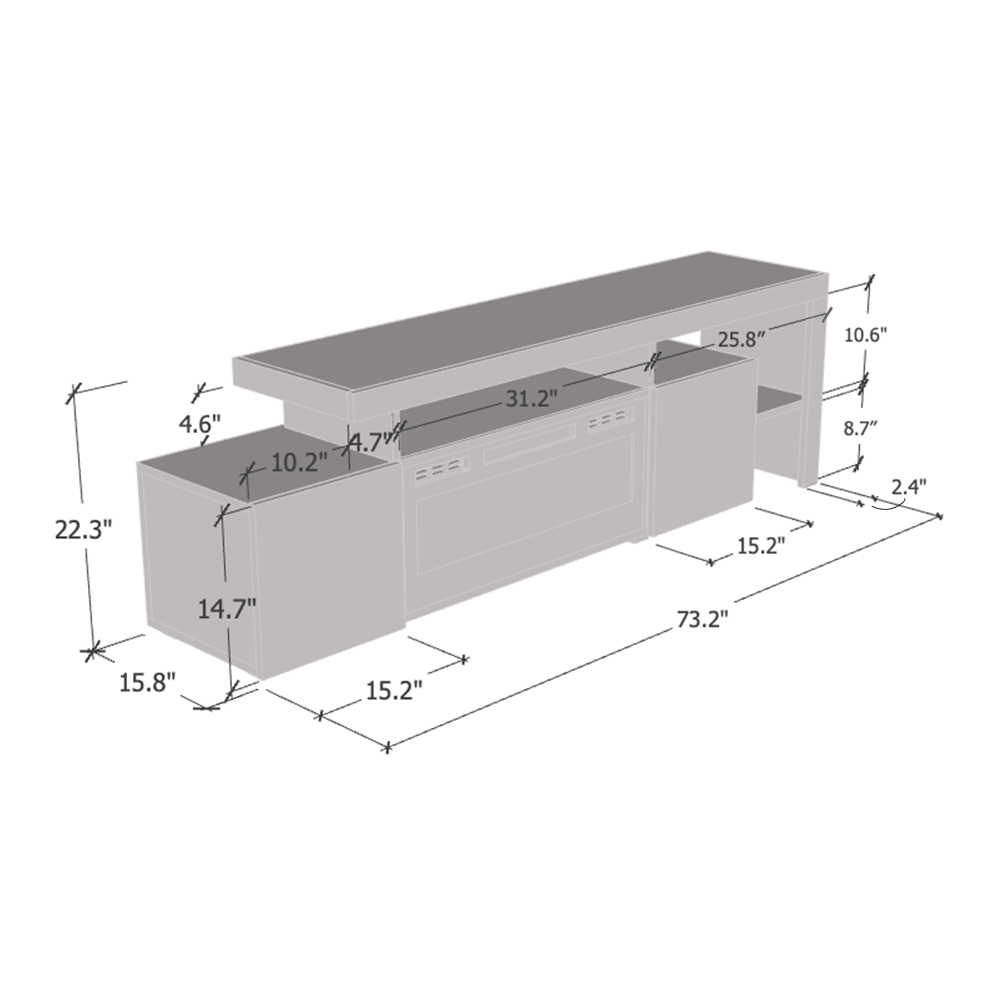 Inferno BL-EF Fireplace TV Stand