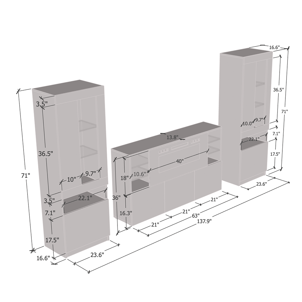 Komi WH03 Fireplace Entertainment Center