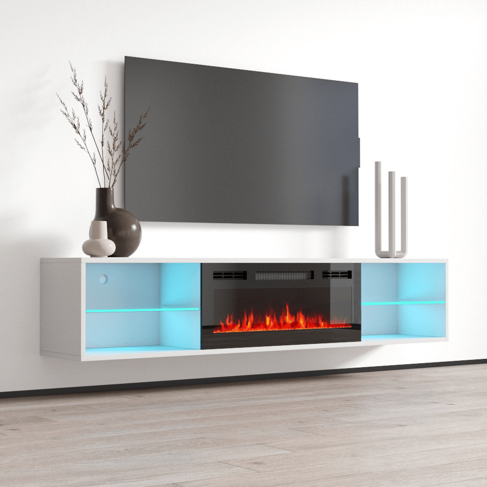 Lima BL-EF Floating Fireplace TV Stand