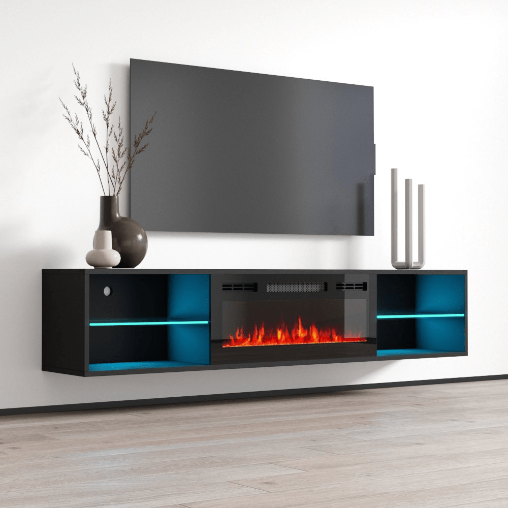 Lima BL-EF Floating Fireplace TV Stand