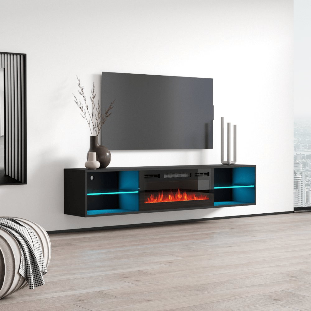 Lima BL-EF Floating Fireplace TV Stand