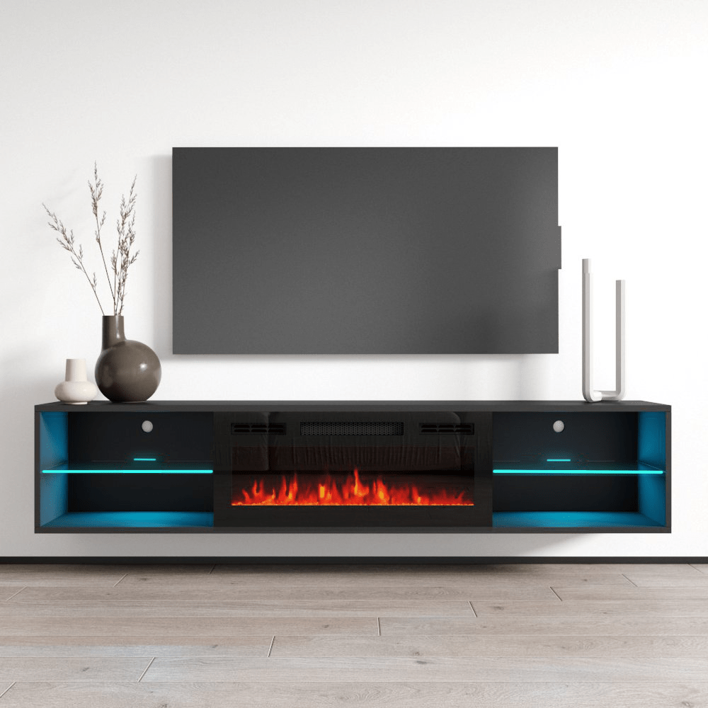 Lima BL-EF Floating Fireplace TV Stand