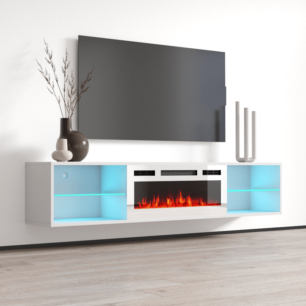 Lima WH-EF Floating Fireplace TV Stand