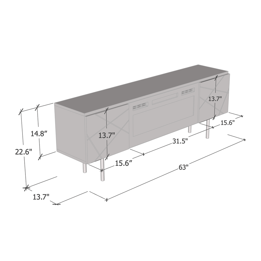 London WH-EF Fireplace TV Stand