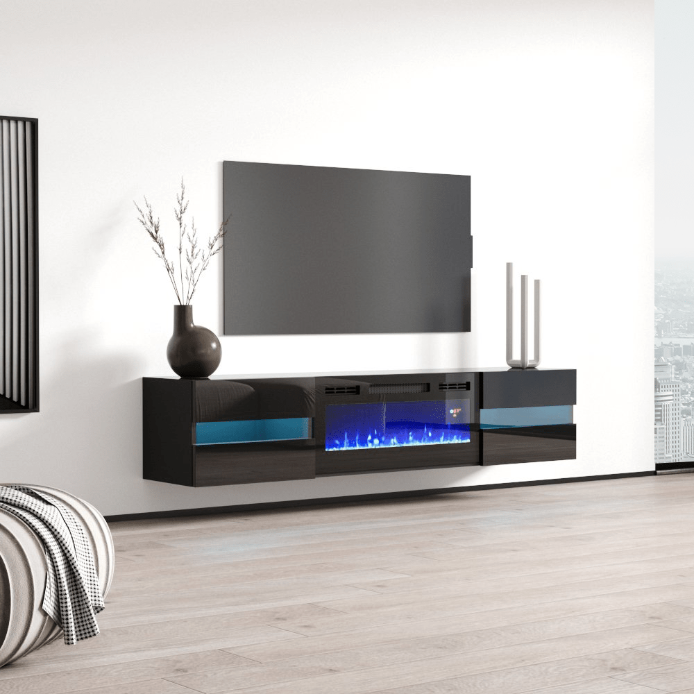 Metro BL-EF Floating Fireplace TV Stand