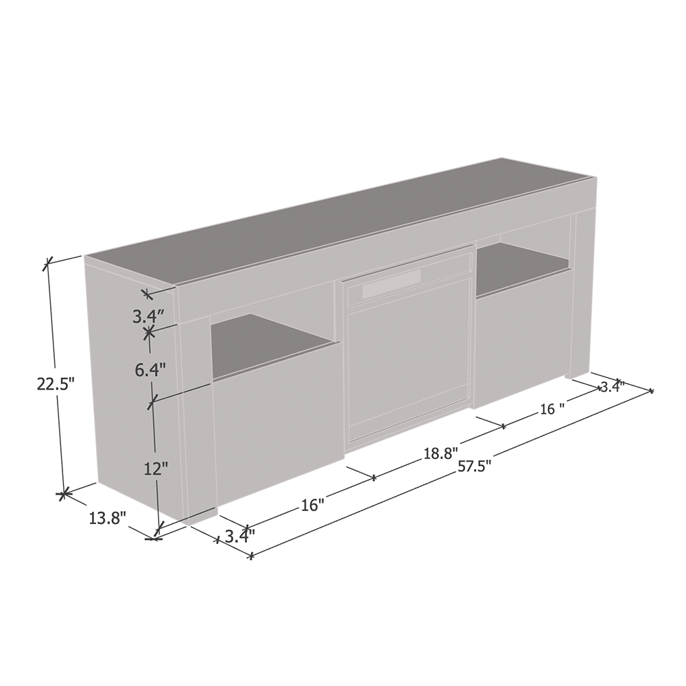 Milano 145EF Fireplace TV Stand