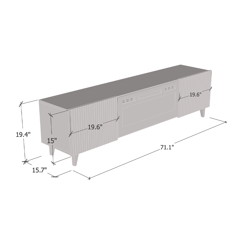 Pafos BL-EF Fireplace TV Stand