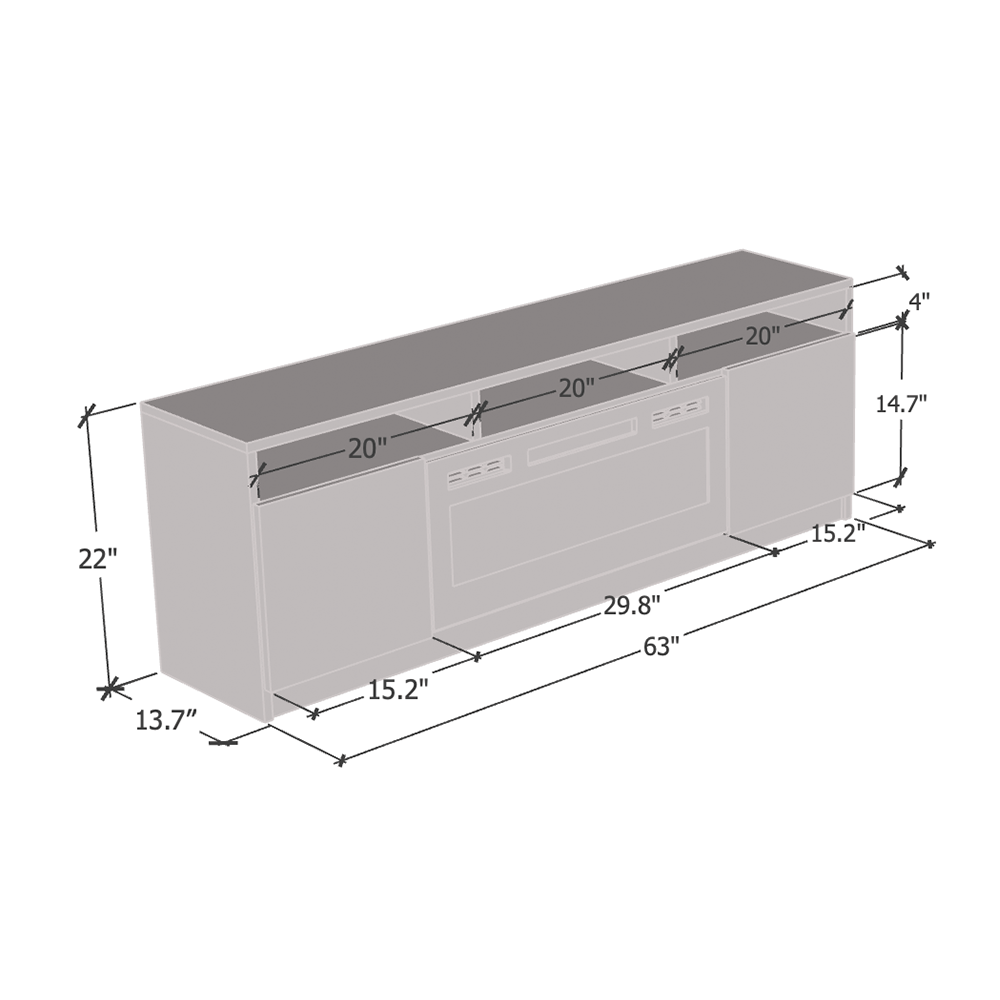 Reno BL05 Fireplace TV Stand