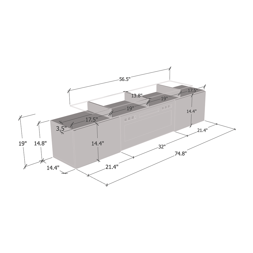 Rova WH-EF Fireplace TV Stand