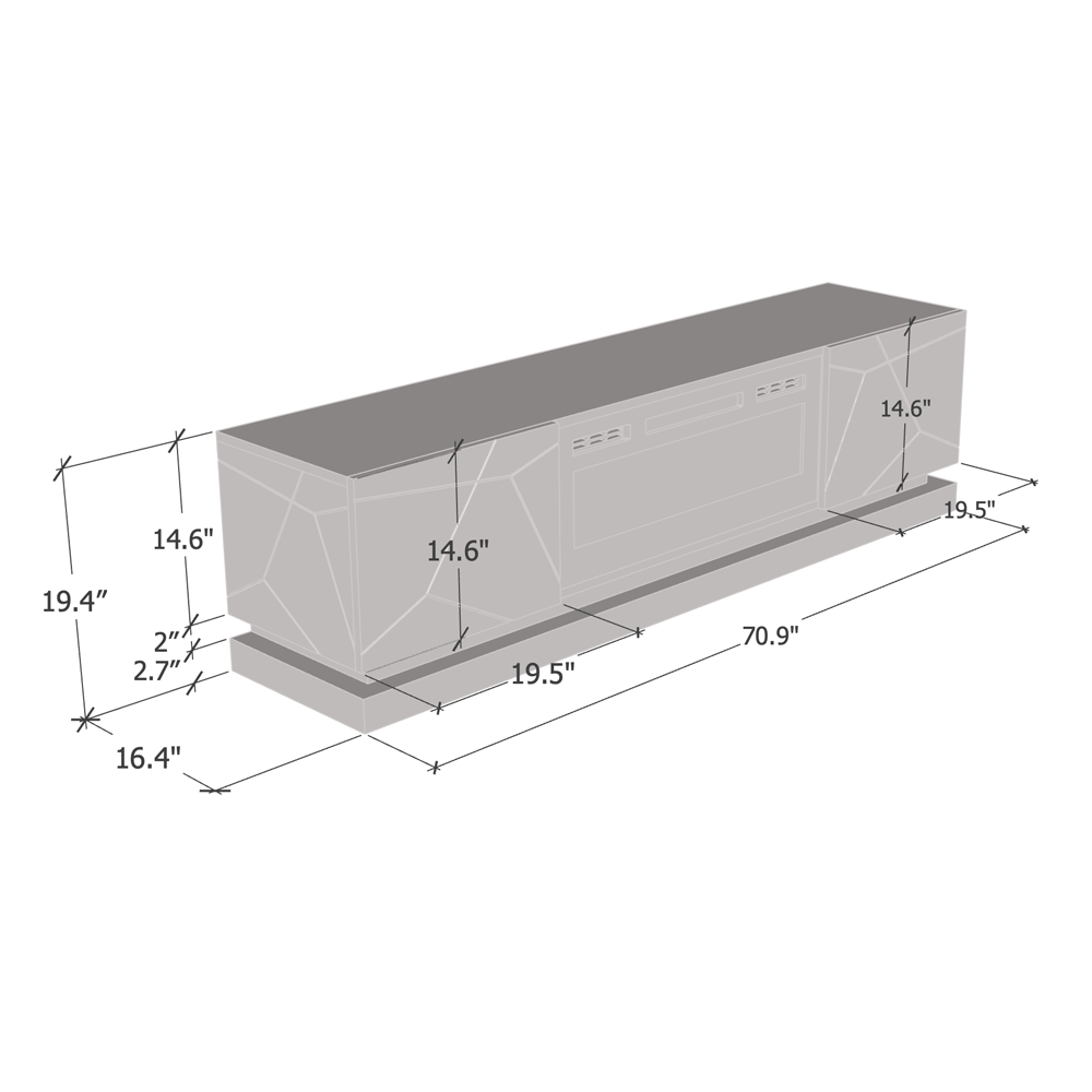 Shu BL-EF Fireplace TV Stand