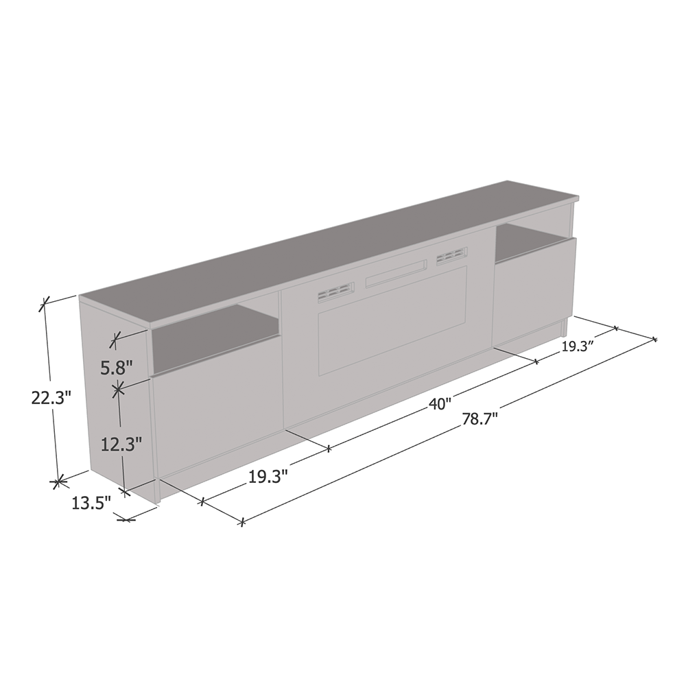 York WH02 Fireplace TV Stand