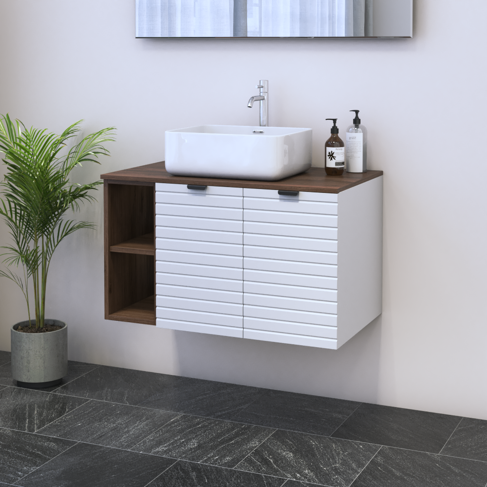 Capri 2D 60 Floating Bathroom Vanity with Shelf