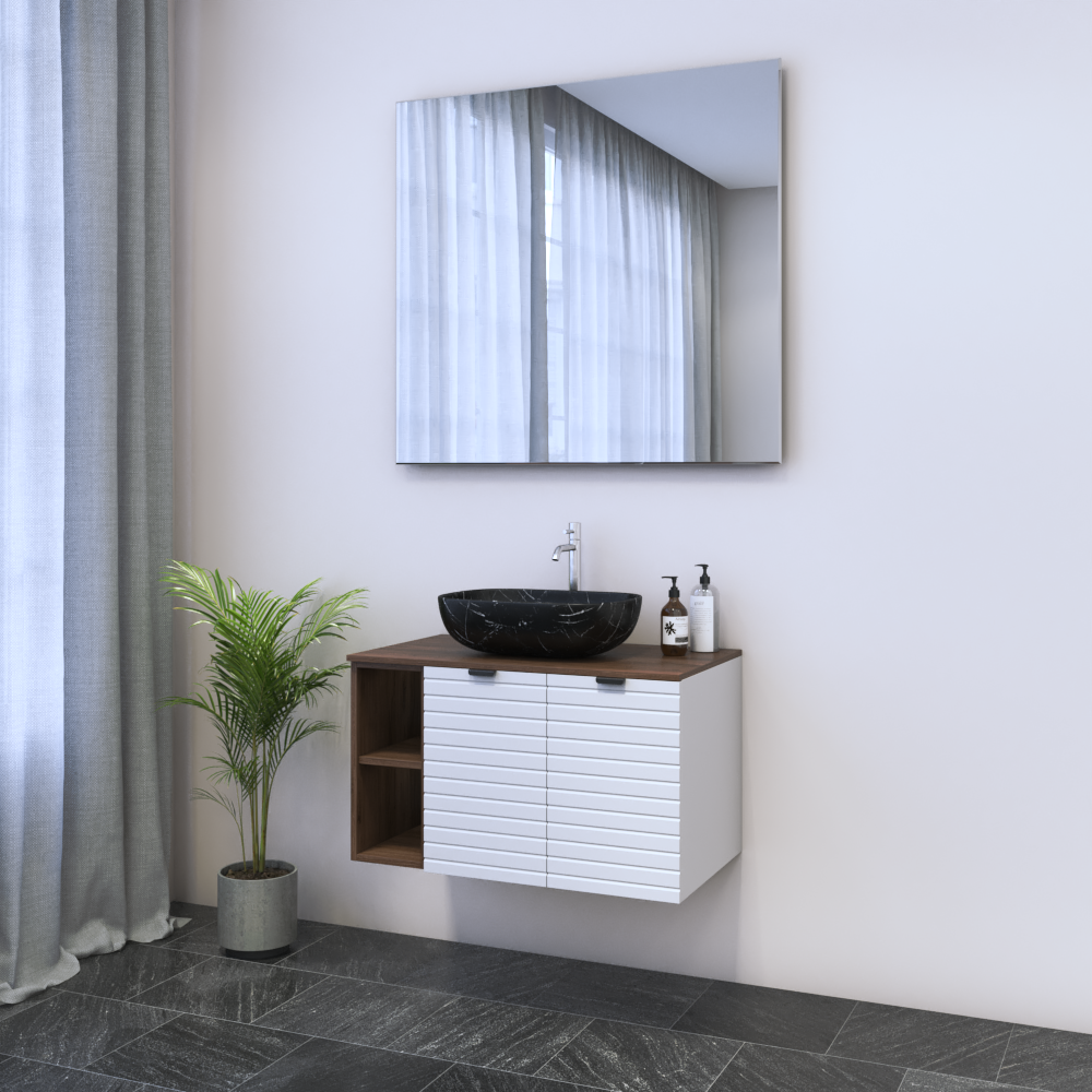 Capri 2D 60 Floating Bathroom Vanity with Shelf