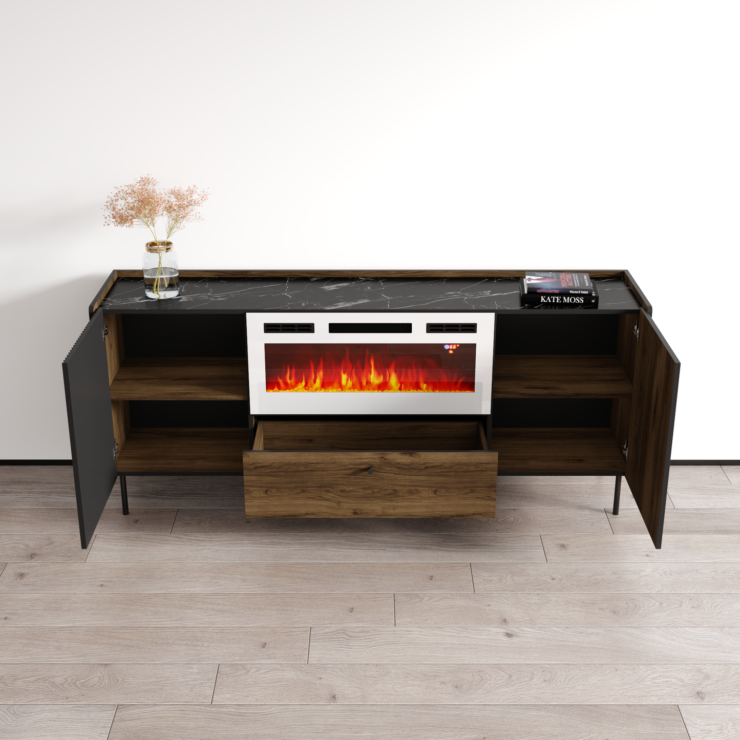 Brandy 180 WH-EF Fireplace Sideboard