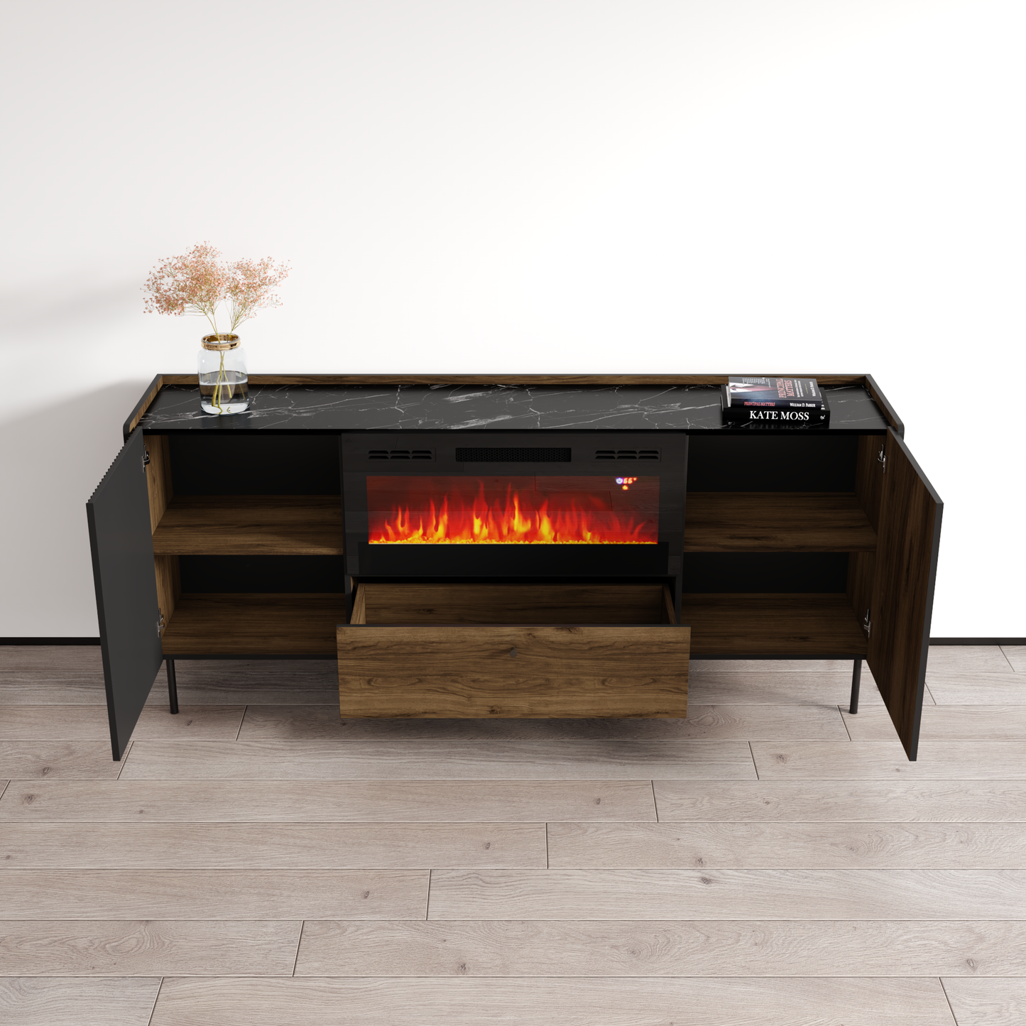 Brandy 180 BL-EF Fireplace Sideboard