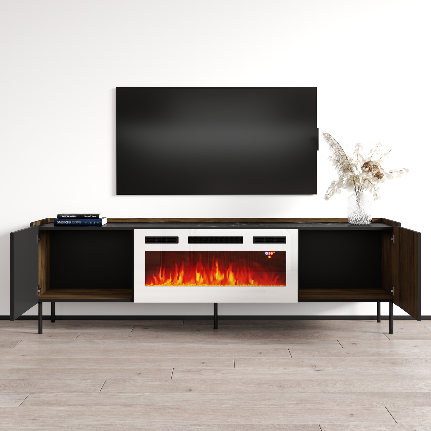 Brandy 180 WH-EF Fireplace TV Stand