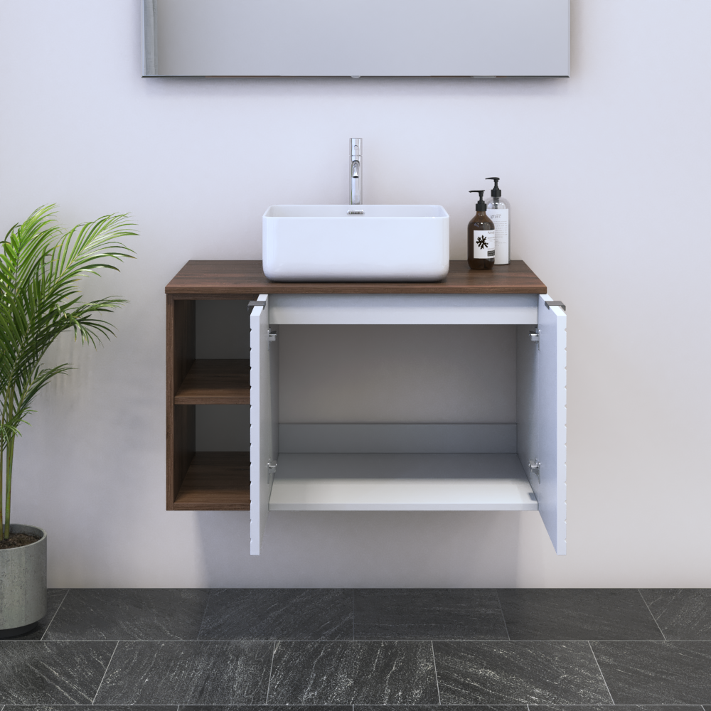 Capri 2D 60 Floating Bathroom Vanity with Shelf