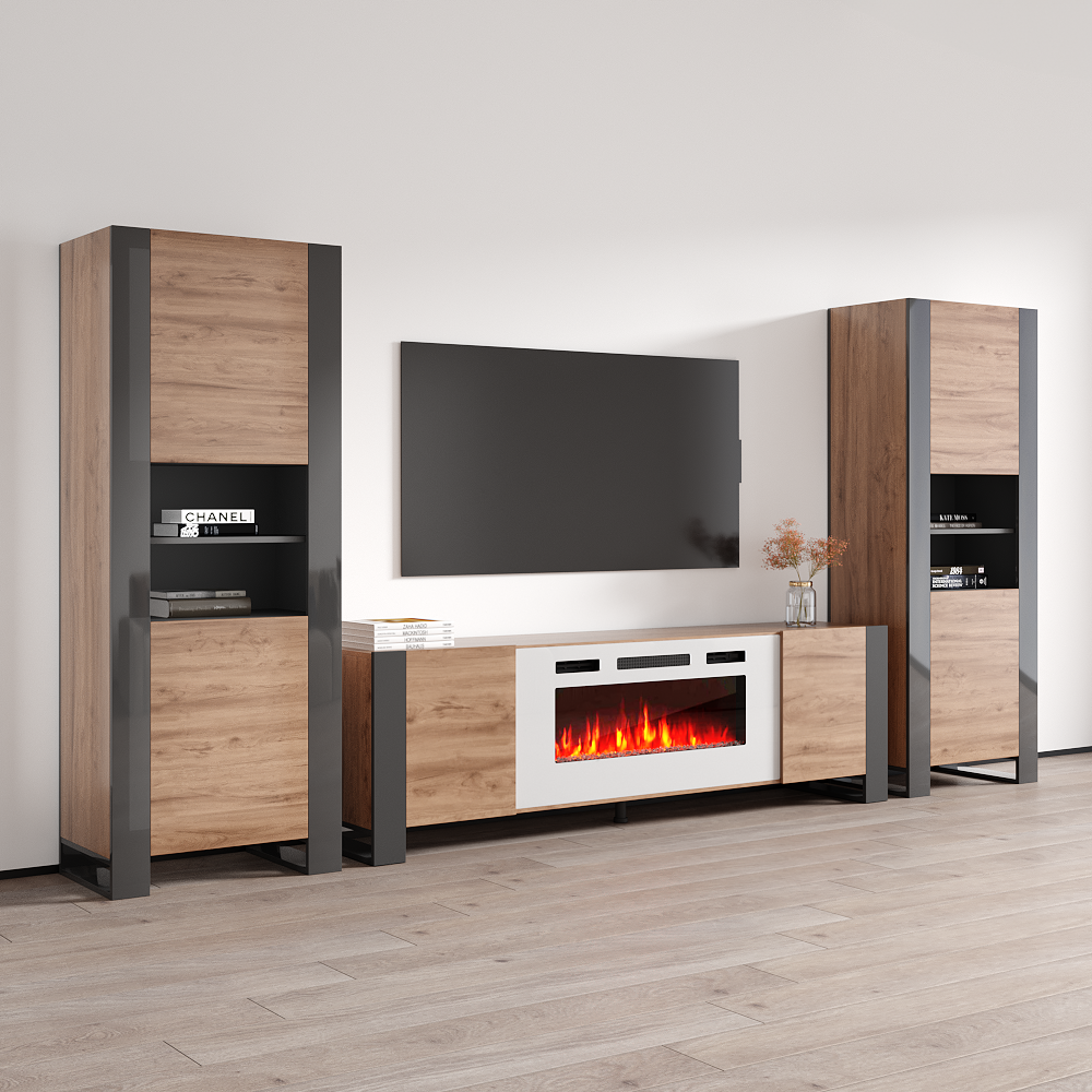 Woody WH-EF Fireplace Entertainment Center