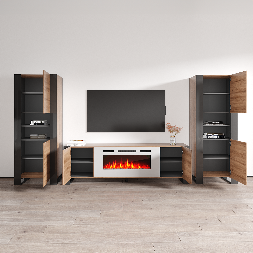 Woody WH-EF Fireplace Entertainment Center