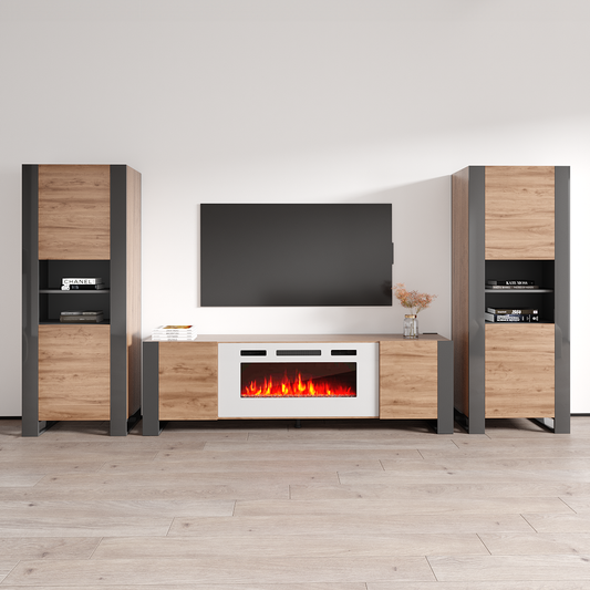 Woody WH-EF Fireplace Entertainment Center